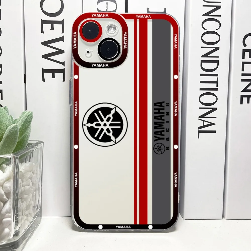 Motorcycle Y-YamAhaS Phone Case Transparent for iPhone 15 13ProMax 13 14 12 11 Pro Max Mini Angel Eyes Soft Coque