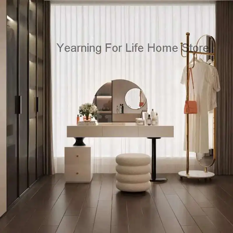 Bedroom Makeup Vanity Table White Light Mirror Desk Dressing Table Storage Cabinet Women Mesa De Maquillaje Trendy Furniture