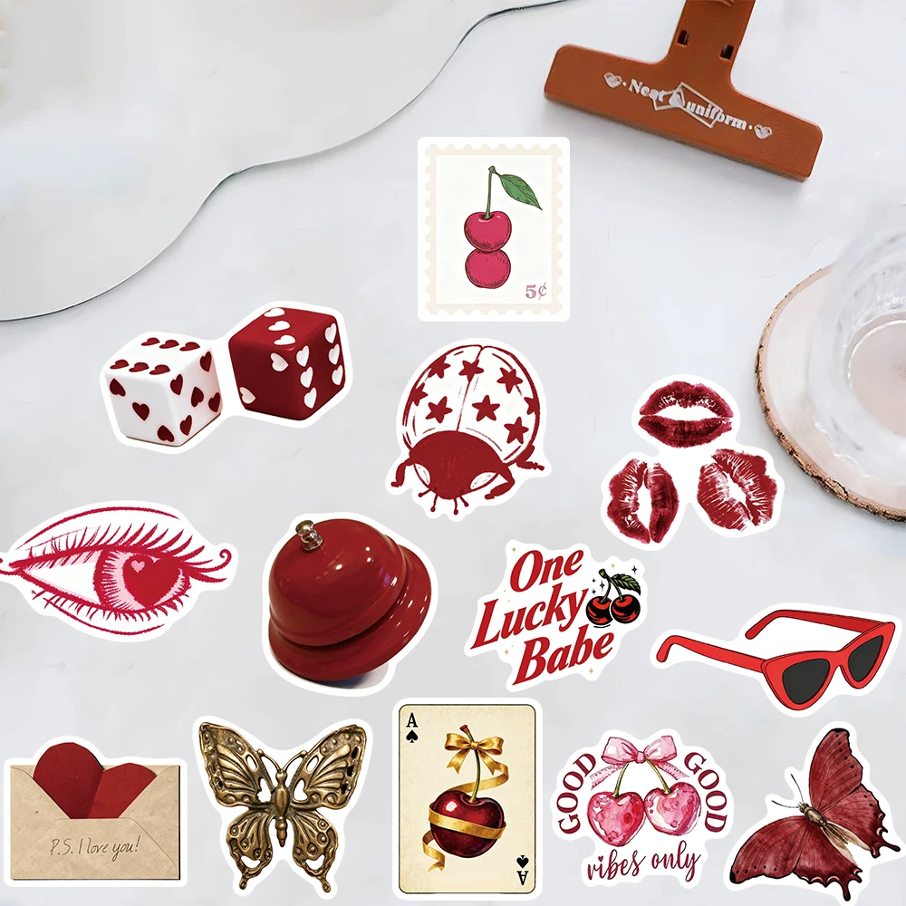 50 個の桜色の女の子ステッカースーツケーススケートボード用品ラップトップ荷物アートクリエイティブ Y2K ファッションスクラップブックステッカー