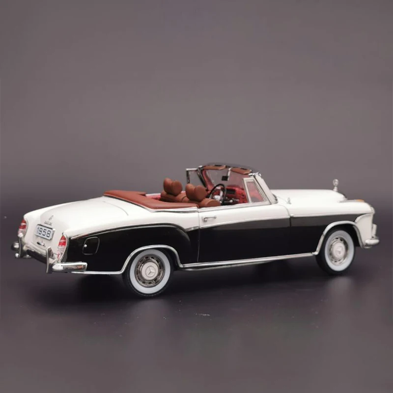 SunStar Diecast 1:18 Scale 1958 Benz 220SE Open Convertible Simulation Alloy Car Model Static Display Collectible Toy Gift