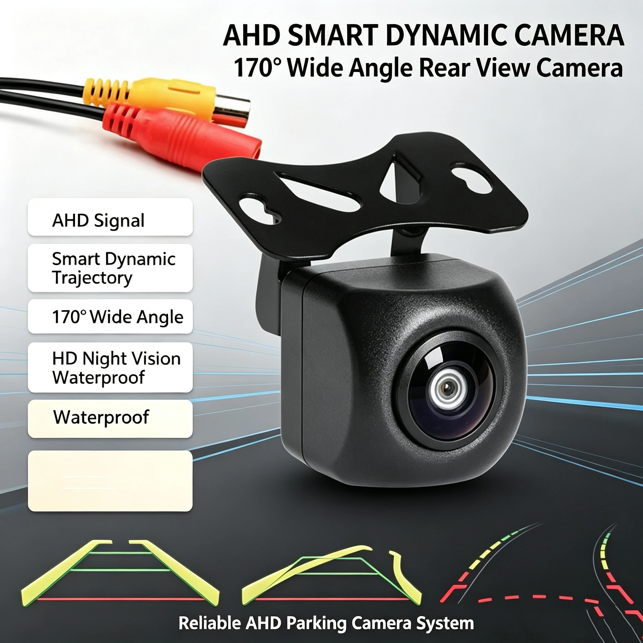 Backing Camera AHD1080P Dynamic Tracking 170 Wide-Angle Reversing Image Camera HD Night Vision Navigation Tracking Lens Car Came