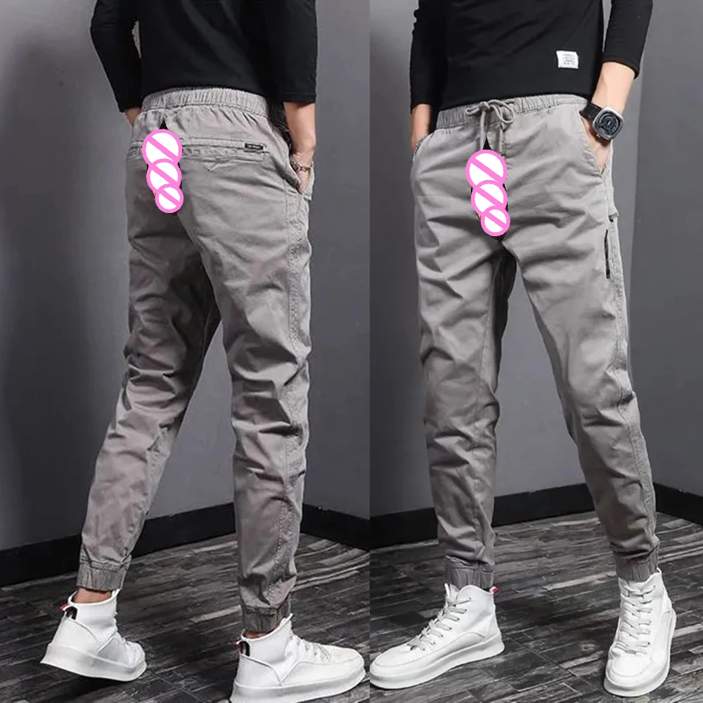 

Men's Casual Pants High-end Invisible Open Crotch Outdoor Sex Trend Elastic Sports Pants Slim Fitting Simple Versatile Trousers