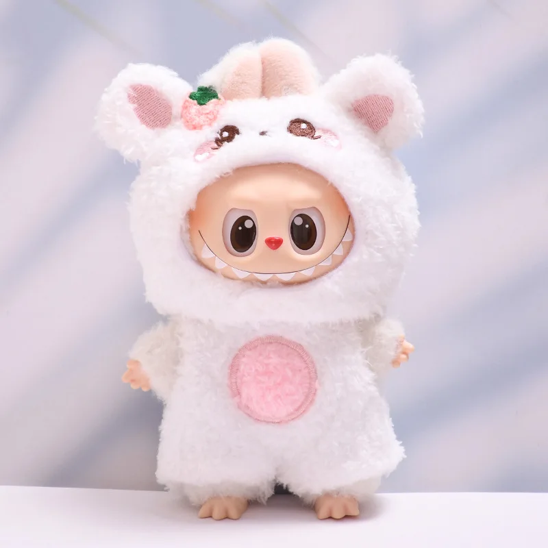 

Clothes For Labubu 15/17Cm Dolls Gen 1-3 Plush Small Animal Onesie Apparel Hanging Accessories