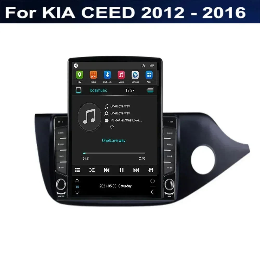 Dla Tesla Style 2Din Android 13 Radio samochodowe dla KIA CEED 2012-2016 RHD Multimedialny odtwarzacz wideo GPS Stereo Carplay DSP RDS Kamera