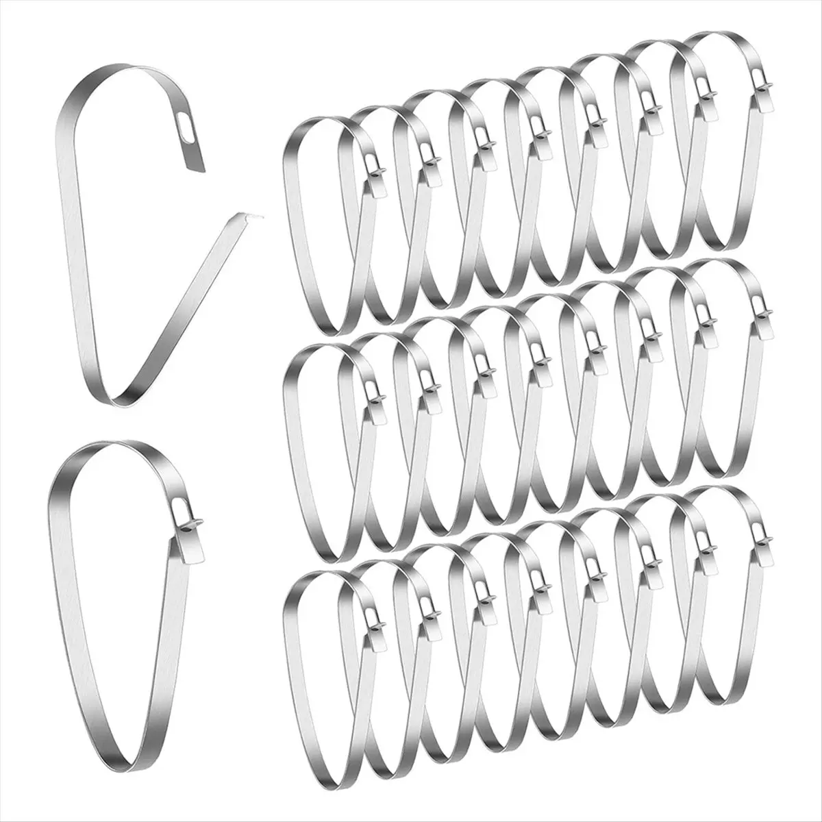 RANA 30 Pcs Real Estate Sign Rider Clips Hanging Stainless Steel Sign Rider Clips for Hanging Posts Open House Plaque