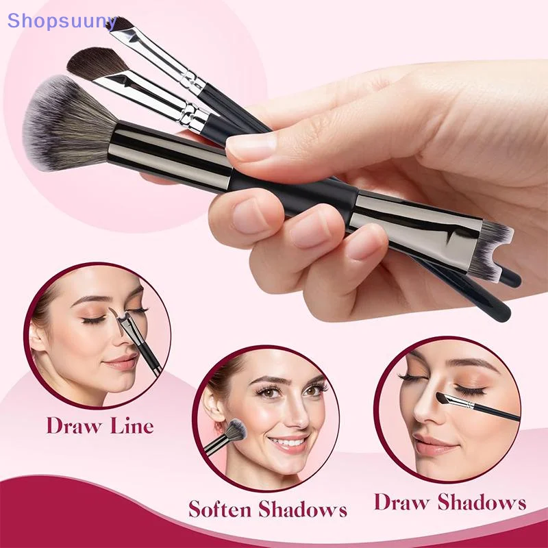 [SU]U-Shaped Dual Head Makeup Brush Nose Contour Brushes Eyeshadow Contour Face Brush For Precise Nose Sculpting Makeup Tools