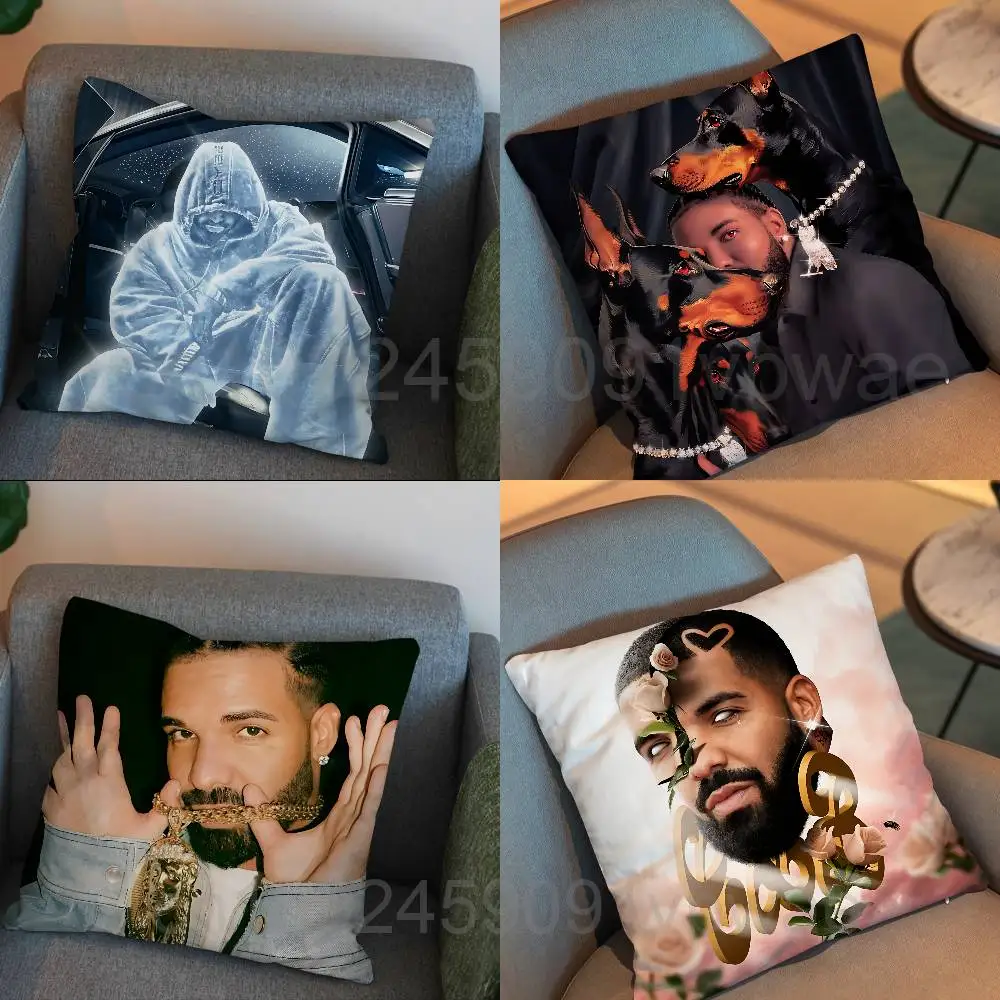

For All The Dogs ICEMAN Drake Pillow Case Anti-dustmite Pillowcase Invisible zipper silky short plush Sofa cushion cover