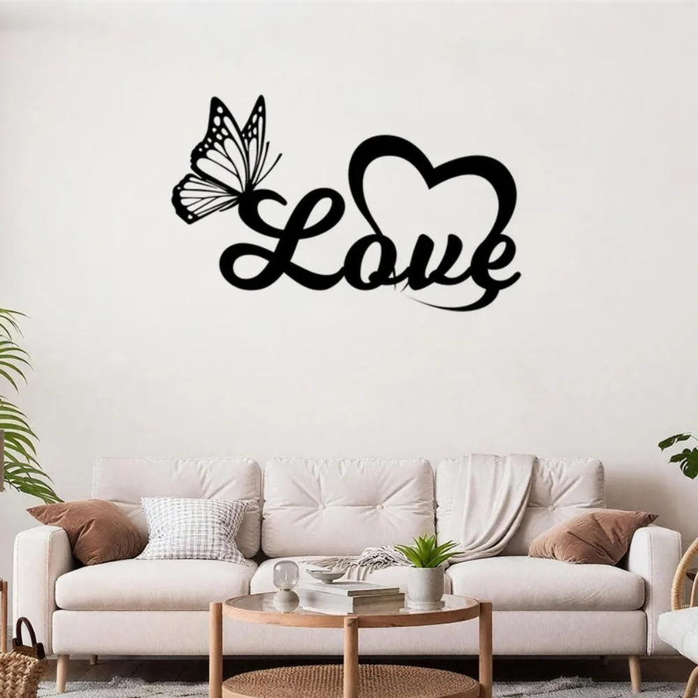 Romantic Heart Metal Wall Art, Custom Love Sign for Wedding, Valentine's & New Home Gifts