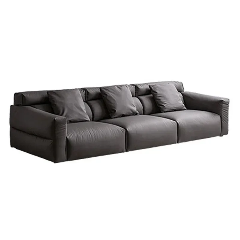 Leather sofa Italian minimalist first layer cowhide