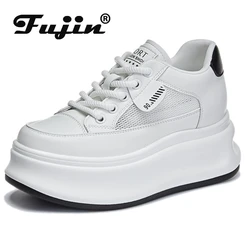 Fujin 7cm 2024 Air Mesh Platform Wedge Shoes Chunky Sneakers Women Summer Fashion Comfy Breathable Casual Shoes Female Vulcanize