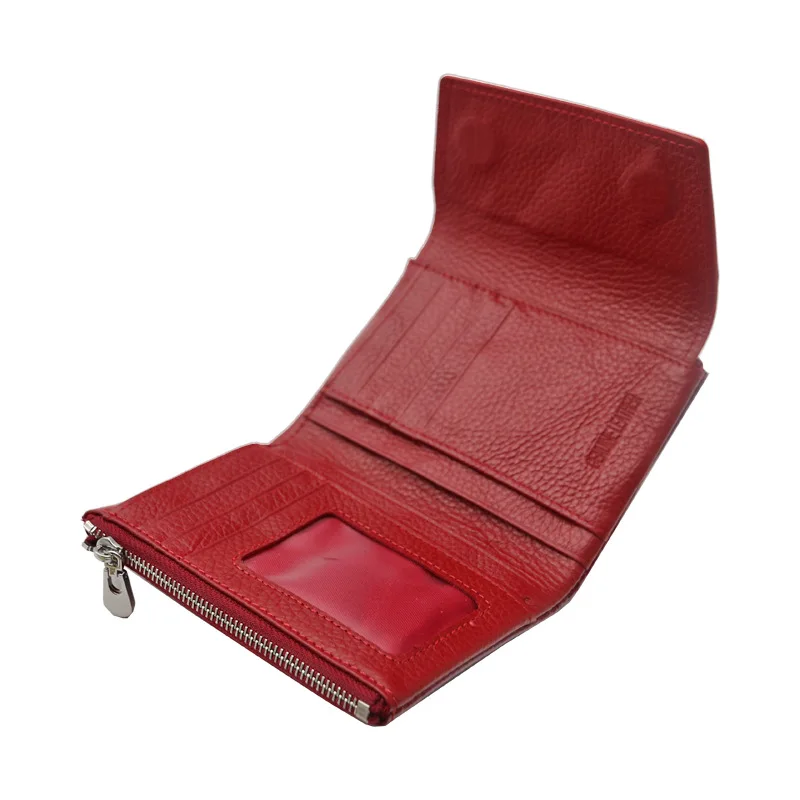 Dompet Kulit Sapi Aligator Baru 2025, Dompet Pendek Wanita dengan Penutup Magnetik, RFID, Kulit Asli, Tempat Kartu, Clutch dengan Kotak