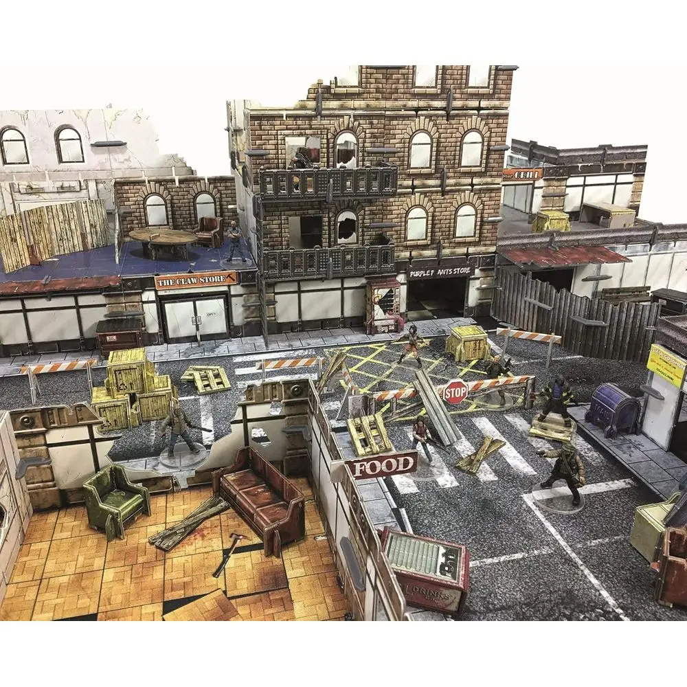 Urban Apocalypse City Block Terrain Set for 28-35mm RPG/Wargames, 40k, Crisis Protocol, Modern & Zombie Scenarios