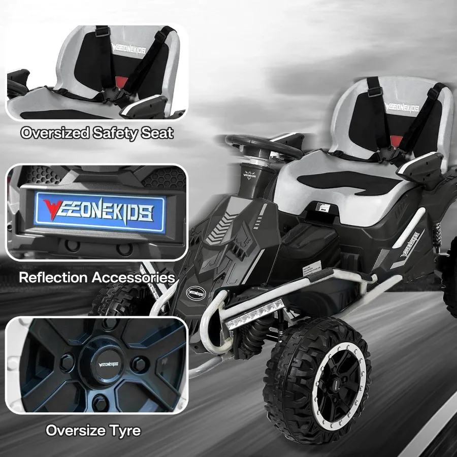 Brinquedo de passeio de 24V para veículos elétricos grandes Brinquedo de corrida ao ar livre com 4 motores fortes Total de alto-falante Bluetooth de 300W e 24V 7AH grande