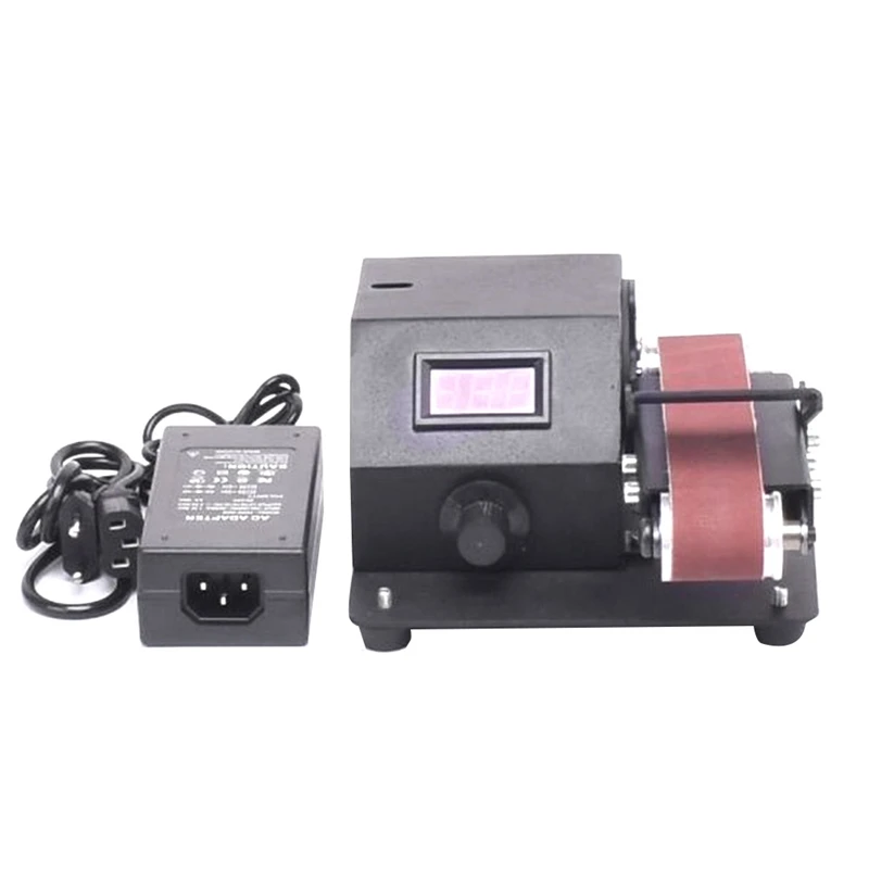 Small Belt Machine Mini Electric Polishing Machine Sharpening Artifact Desktop Sandpaper Belt Grinding Machine Metal EU Plug