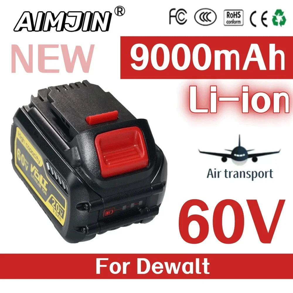 

9000mAh 20V 60V MAX Li-ion Replacement Rechargeable Battery for Dewalt DCB606 DCB609 DCB612 DCB204 DCB206 DCB209 DCB205