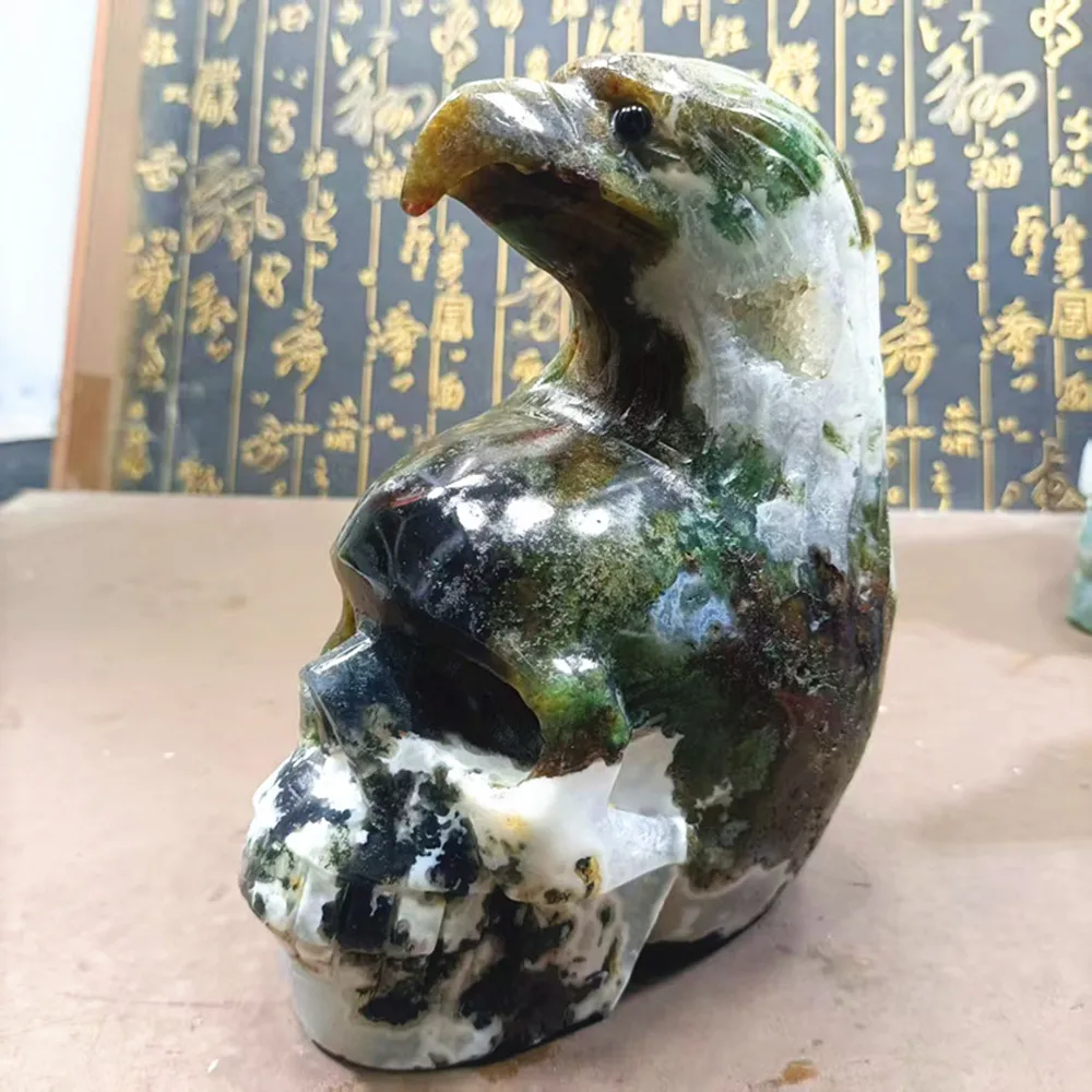 

Natural Fantasy Amethyst Sculpted Energy Quartz Crystal Skull with Tiger, Home Decor, Birthday Gift, Reiki Healing