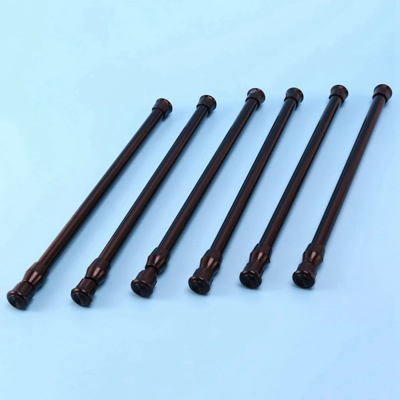 Small Tension Rods For Cabinets Cupboard Bars For RV Closets Refrigerator, Spring Rods 11.8 To 19.6 Inches, 12 Packs