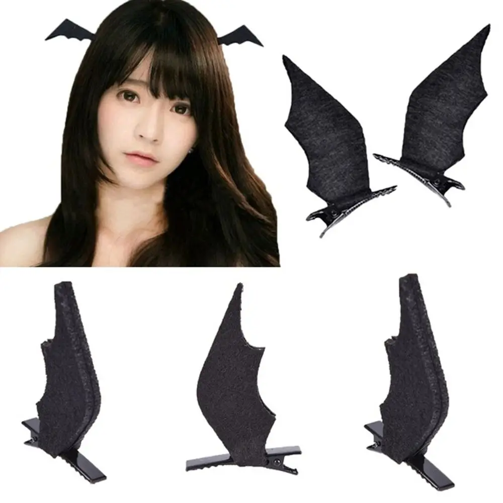 Meninas Cosplay Costume Grampos de cabelo, Asas de Bat, Grampos de cabelo, Acessórios de cabelo, Pequeno