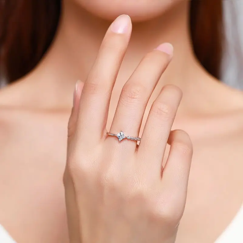 OEM Anillo De Promesa الماس والمجوهرات الذهب الأبيض خواتم الخطبة للنساء #2