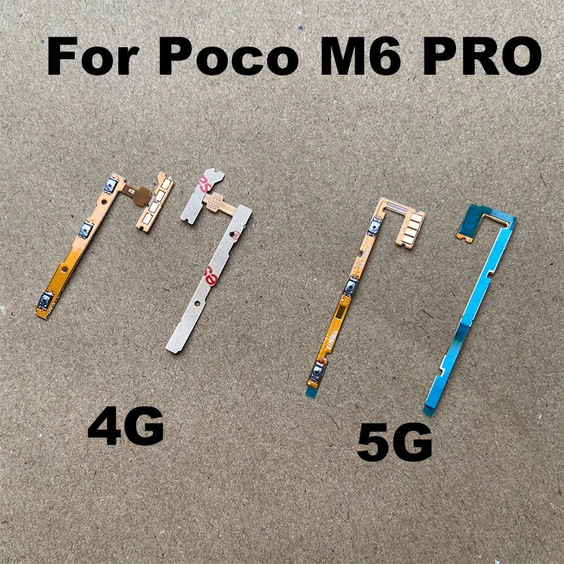 For Xiaomi Poco M6 PRO 4G 5G Power Volume Buttons Flex Cable Power On Off  Volume Button Key Flex Cable Replacement 4G 5G