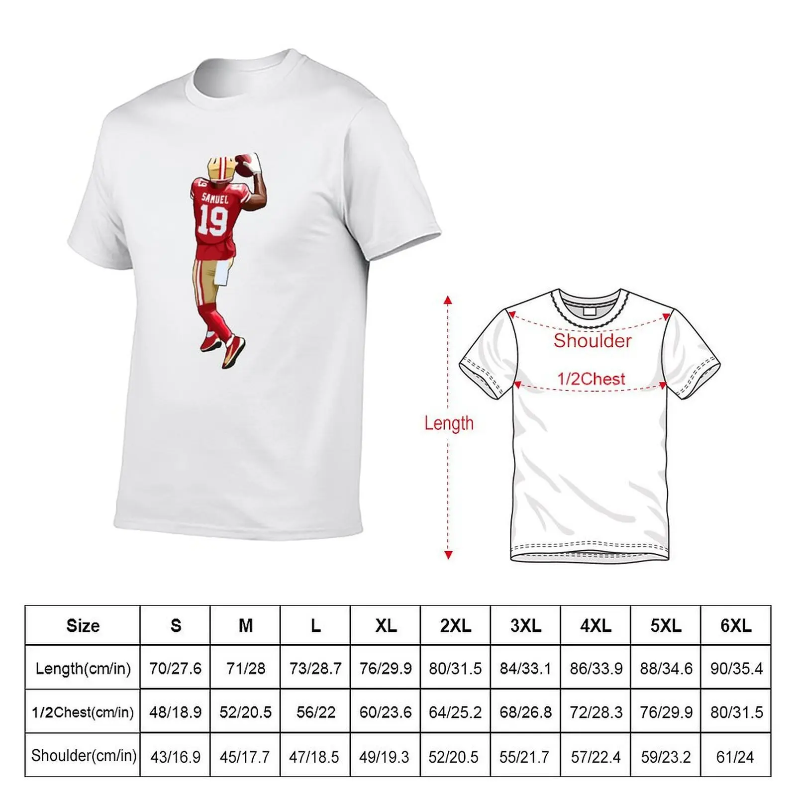 Deebo Samuel #19 Make A Catch T-Shirt customizeds graphic t shirts fitted t shirts for men