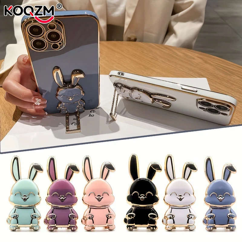 

Подставка для телефона Slide-Push Bunny с клейкой спинкой — складной настольный держатель для просмотра без помощи рук