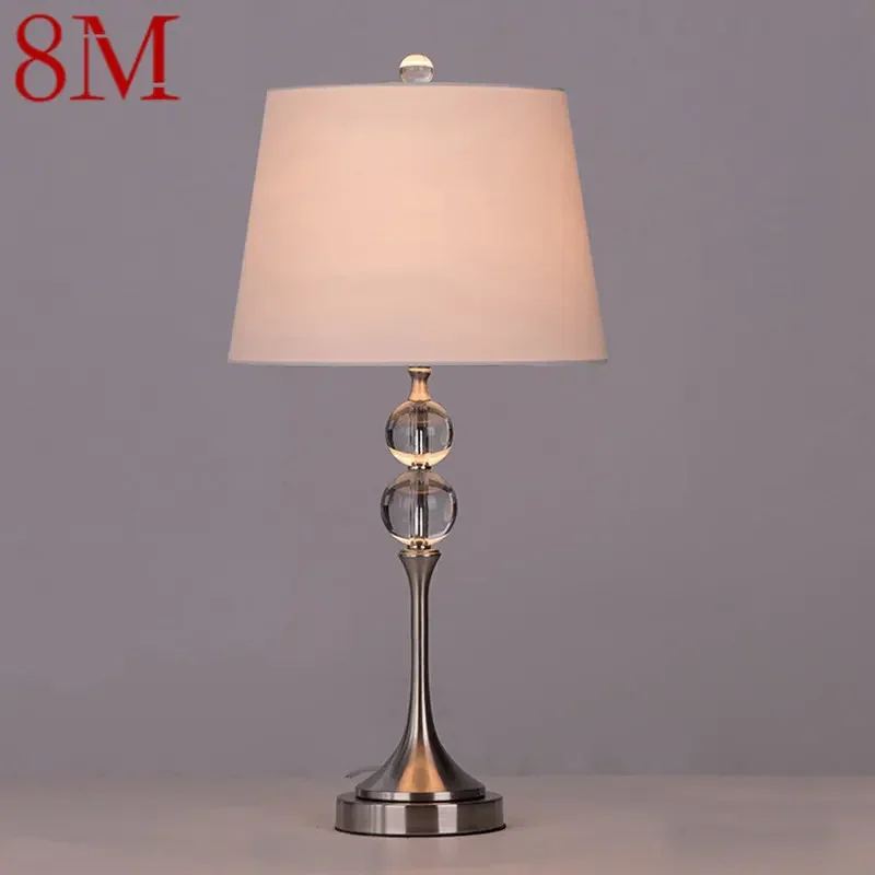 8M Simple Table Lamp Modern LED Crystal Decorative Desk Light for Home Bed Room Bedside