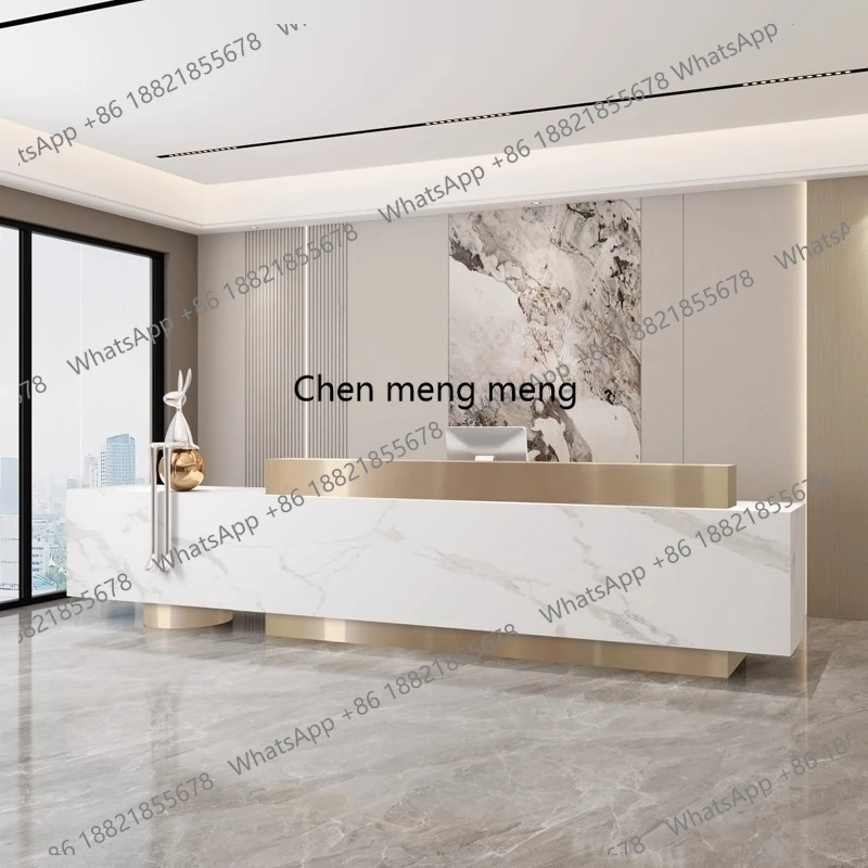 

Стойка ресепшн Nordic Marble Hotel: Современная роскошная стойка из спеченного камня для медицинских и косметических клиник, коммерческая мебель для предприятий