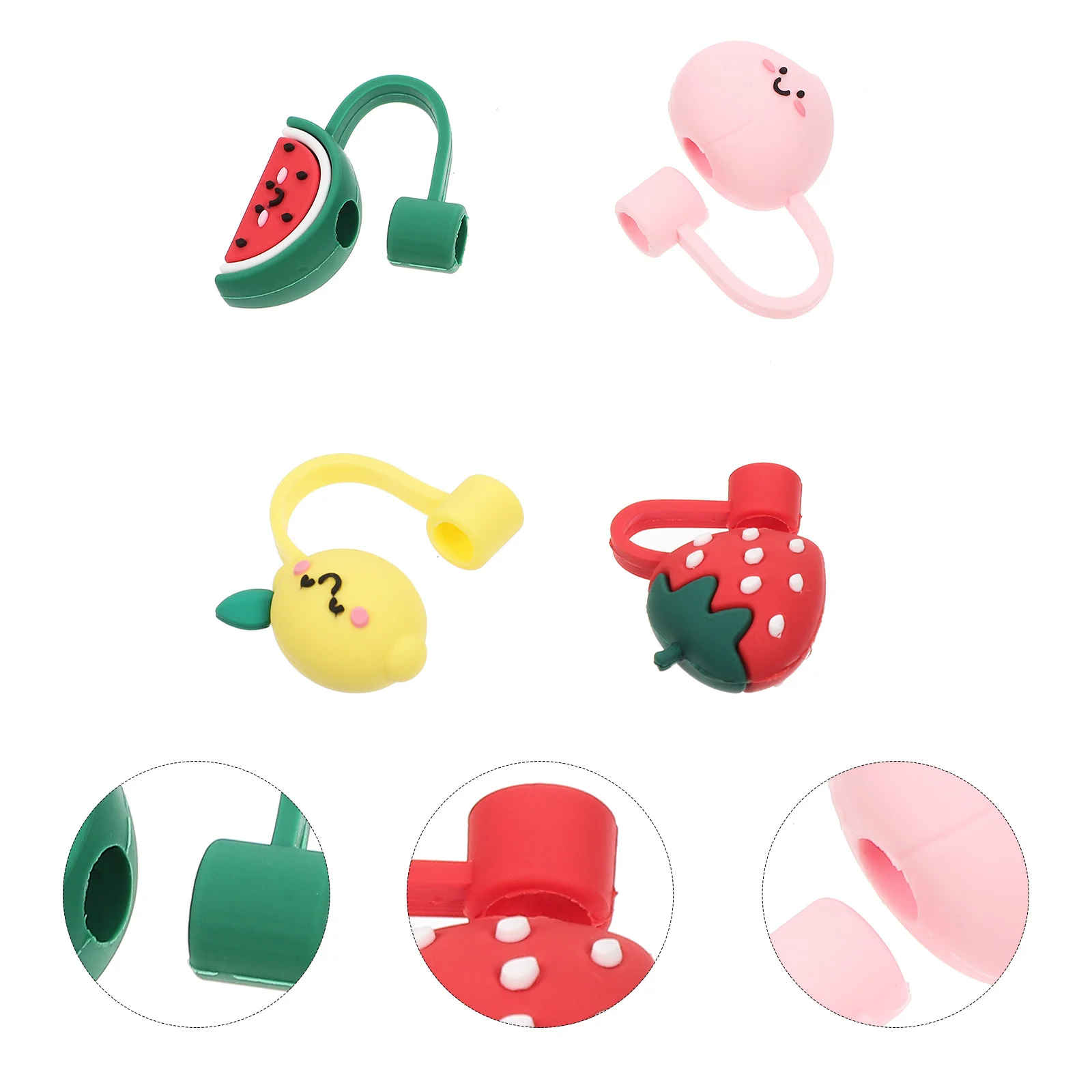 

12Pcs Silicone Straw Tips Covers Cap Reusable Protective End Plugs for Drinking Straws Cute Decorative Party Favor Straw