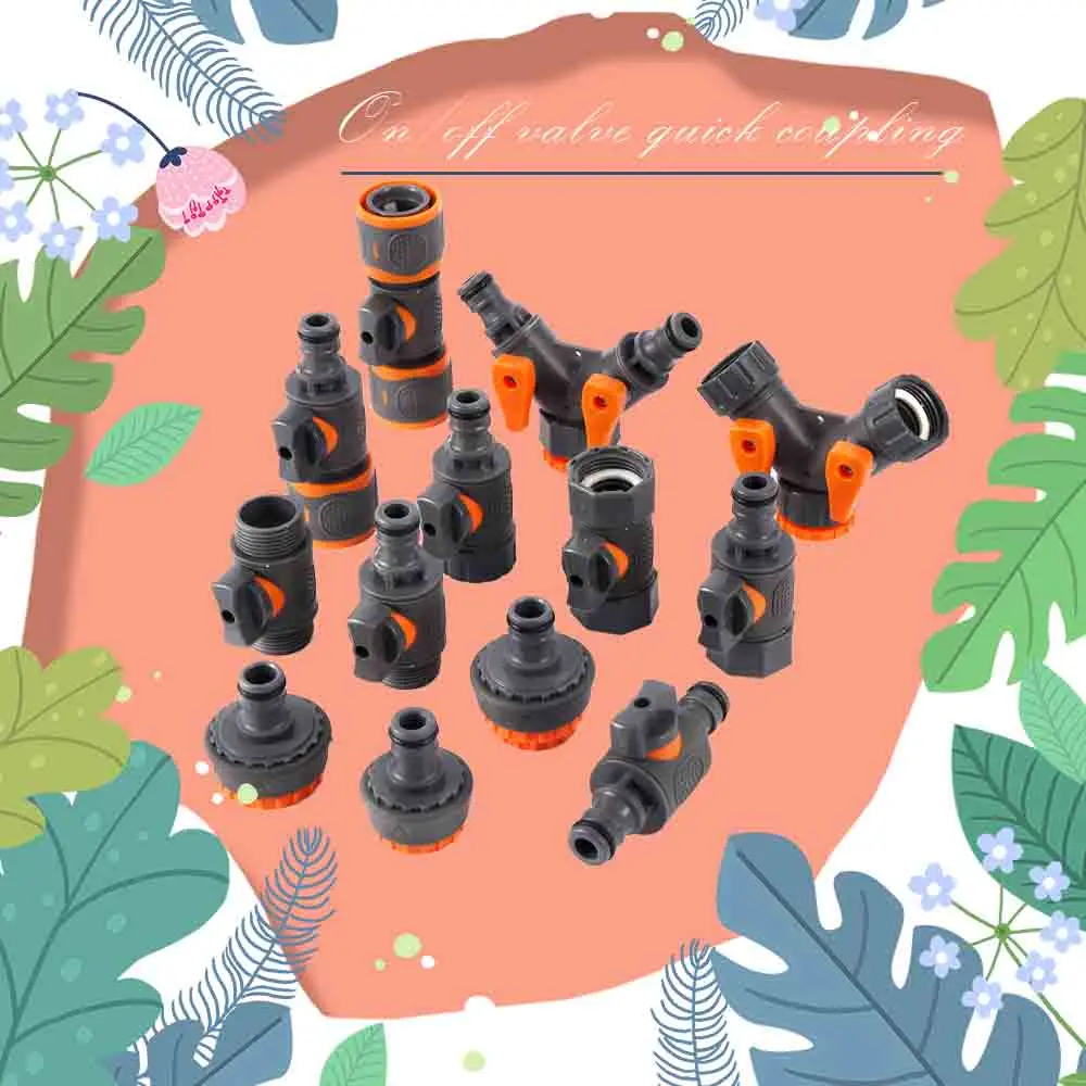 1pcs Garden Hose Tap On/Off Valve 16mm Quick Connector 1/2