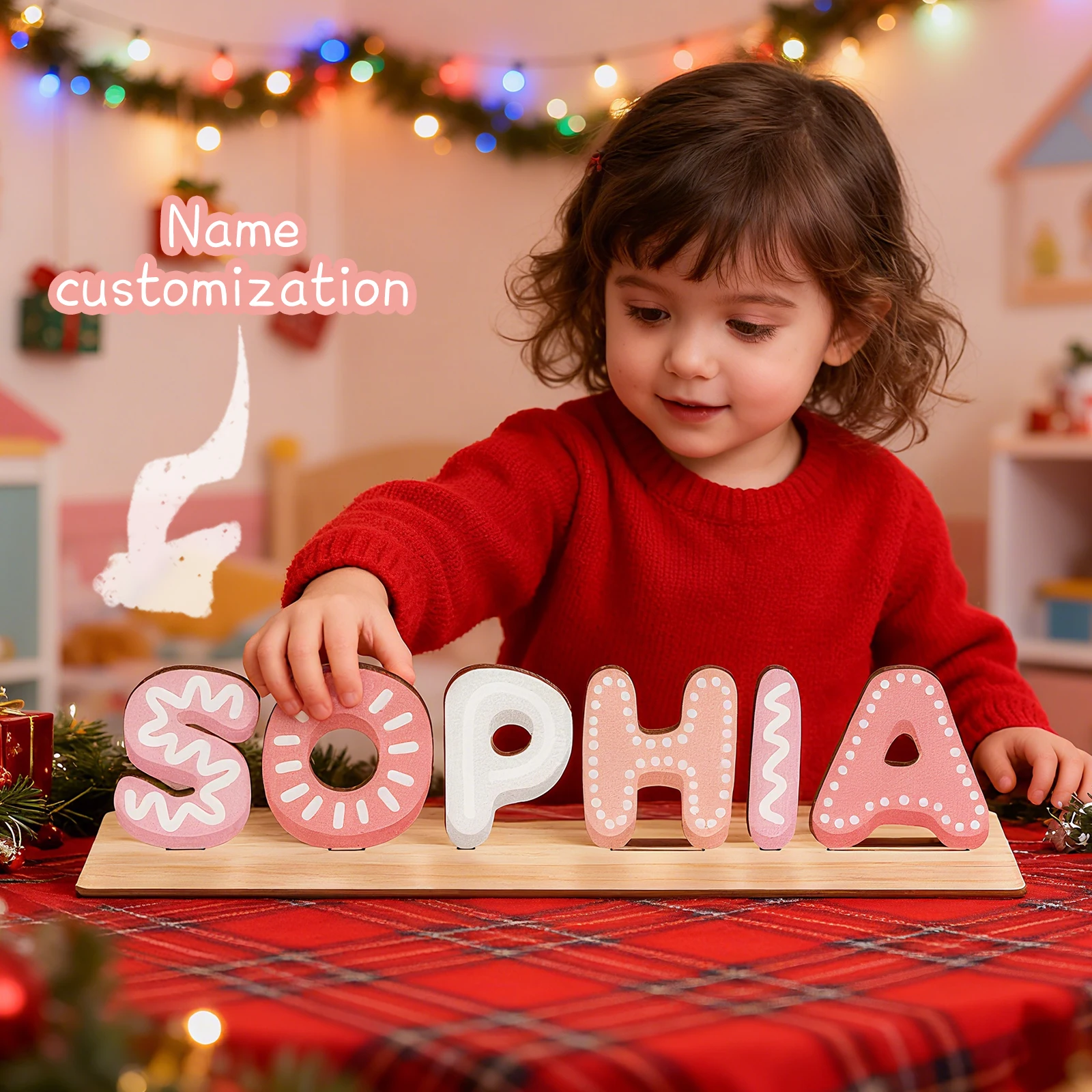 

Персонализированная детская деревянная головоломка с алфавитом — вдохновляющее творчество и обучение, идеальный рождественский подарок