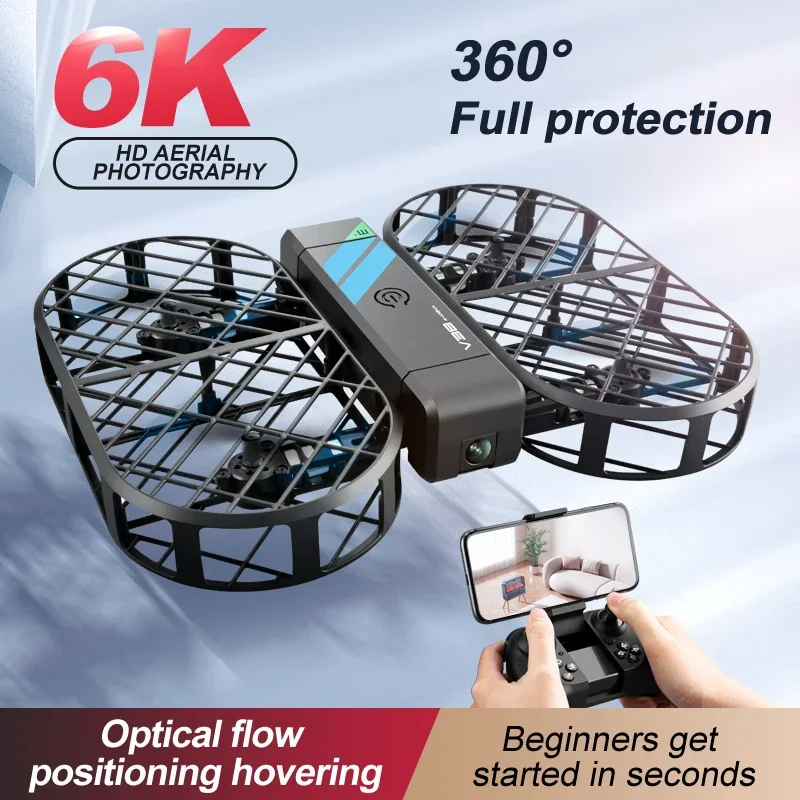 New 8K Mini Drone 8K HD Camera Aerial Photography WIFI Grid Aircraft Full Protection Pocket UVA Fixed Height RC Airplane Boy Gif