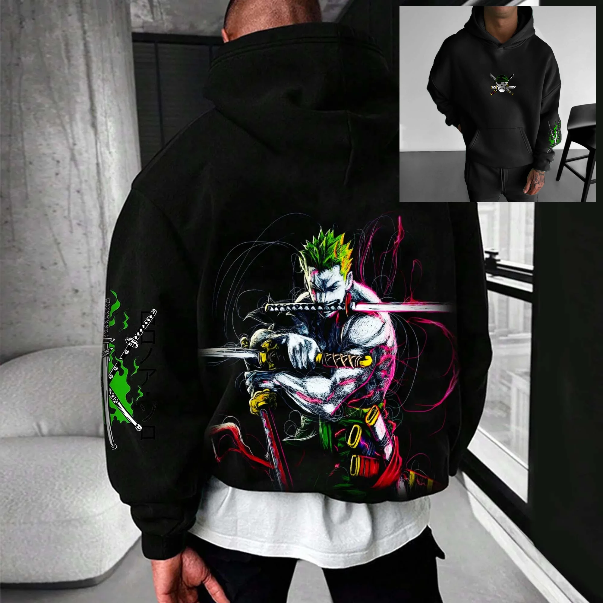 

Новинка 2024 года, цельная модная толстовка Bandai Solon с длинными рукавами Y2K Harajuku, уличный студенческий стиль, унисекс для мальчиков и девочек