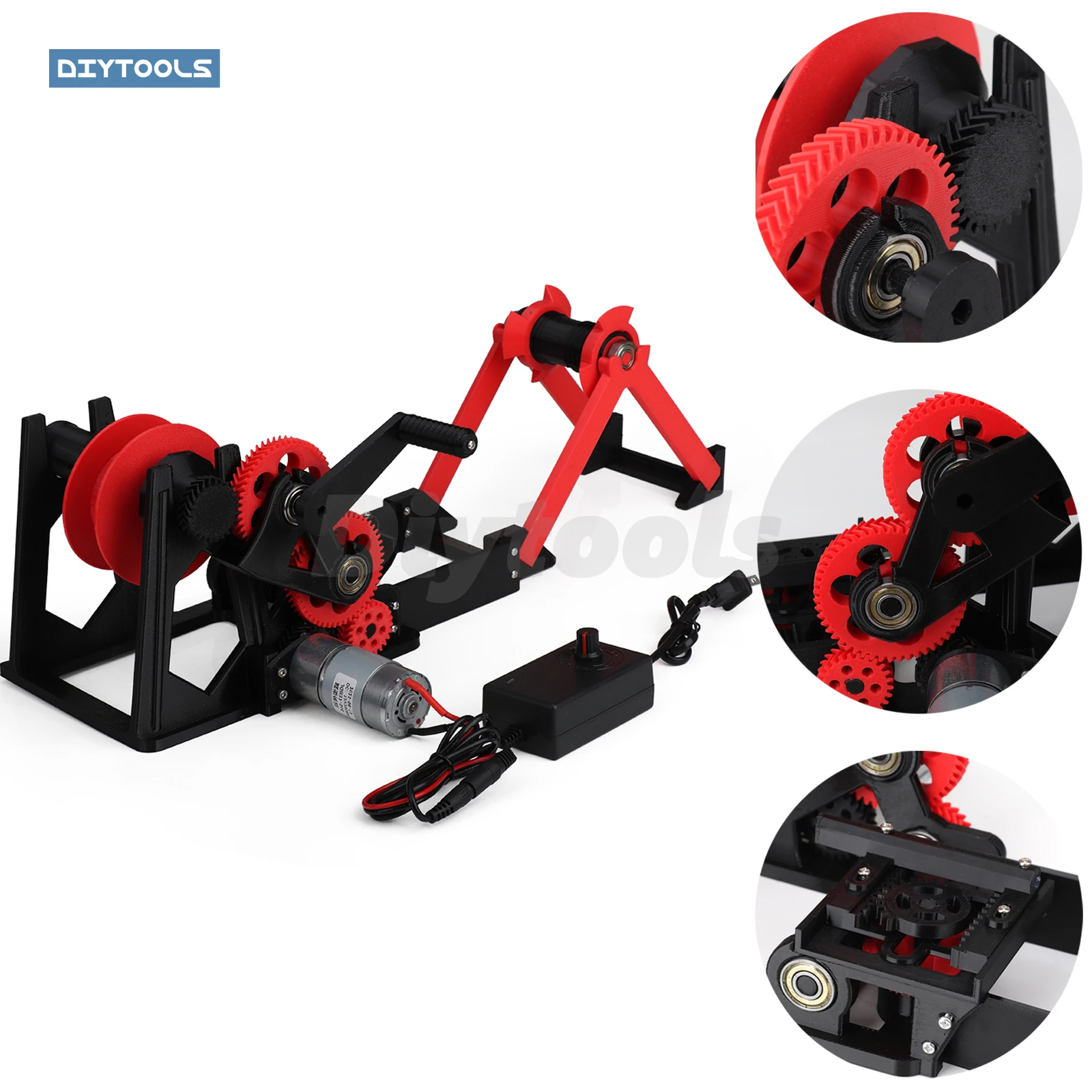 

Electric & Hand Crank Filament Winder for 3D Printing Consumables Spooler Machine - Anti-Tangle Tool Filament Winder