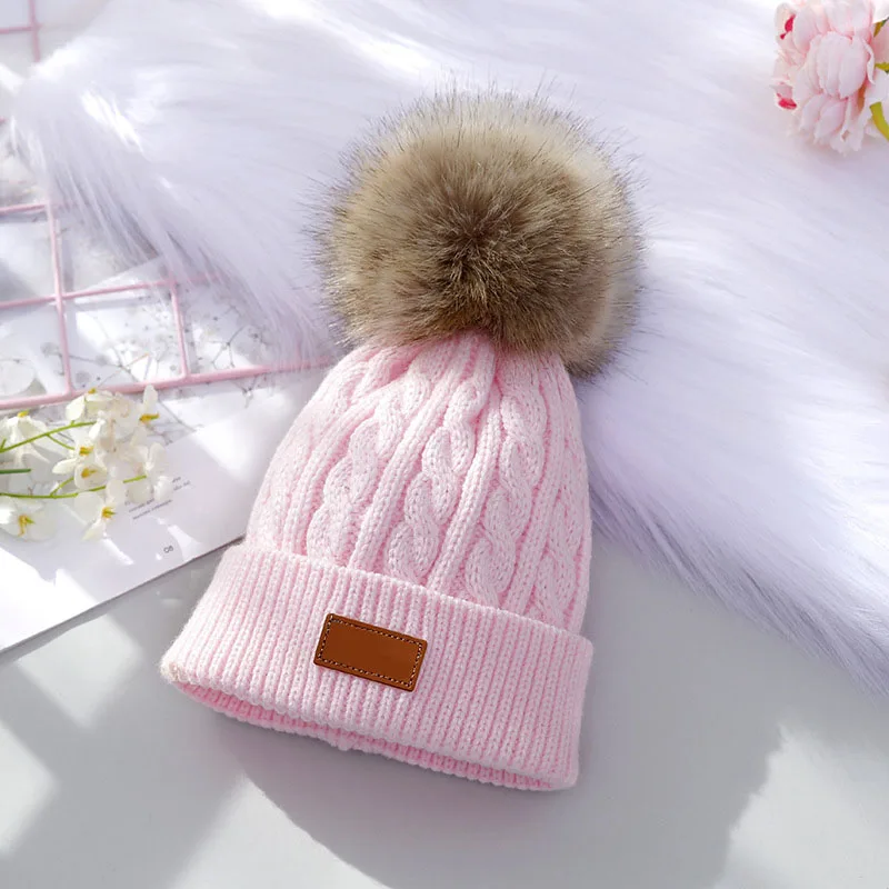 Baby Boy Hat Cute Pompom Baby Cap Beanie Autumn Winter Warm Knitted Children Girls Hats Solid Hairball Elastic Kids Caps Bonnet