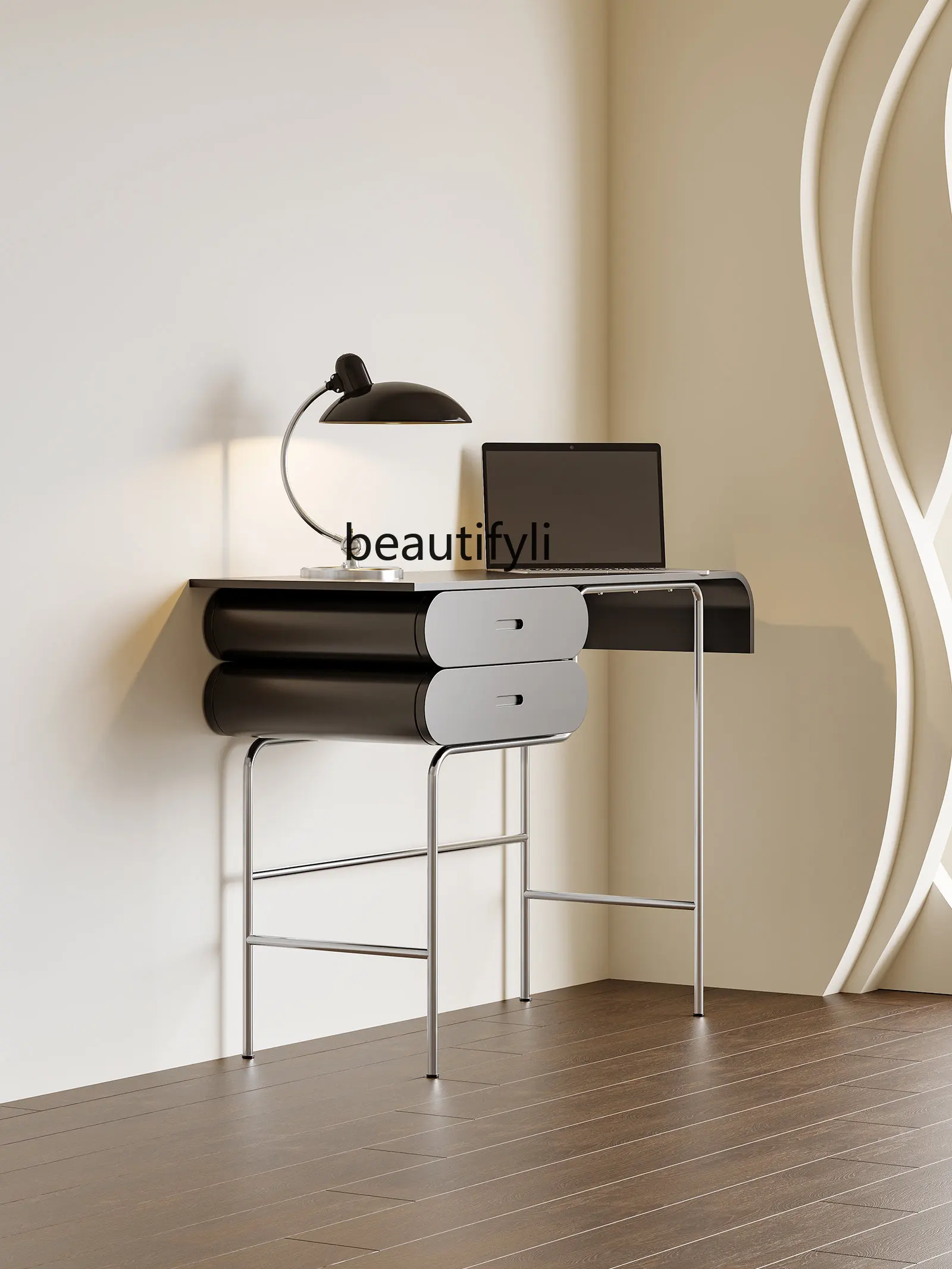 yj Simple Fresh Goddess Arc Dresser Bedroom Makeup Table Computer Desk