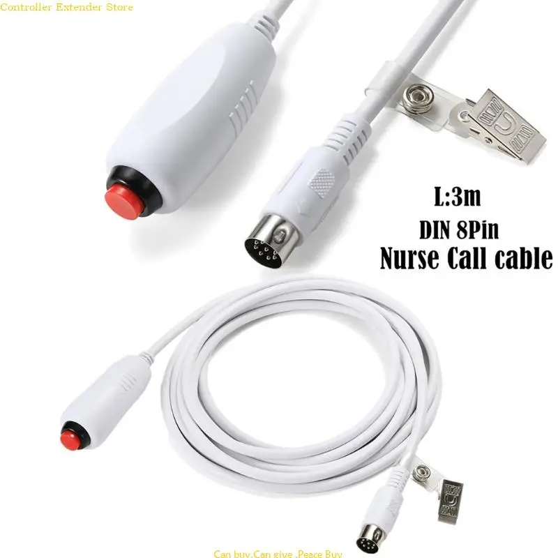 Push Button Cord Cable for Nurse Station Nurse Call Cord with Bed Sheet Clip for Nurse Station Replacement Call Cord