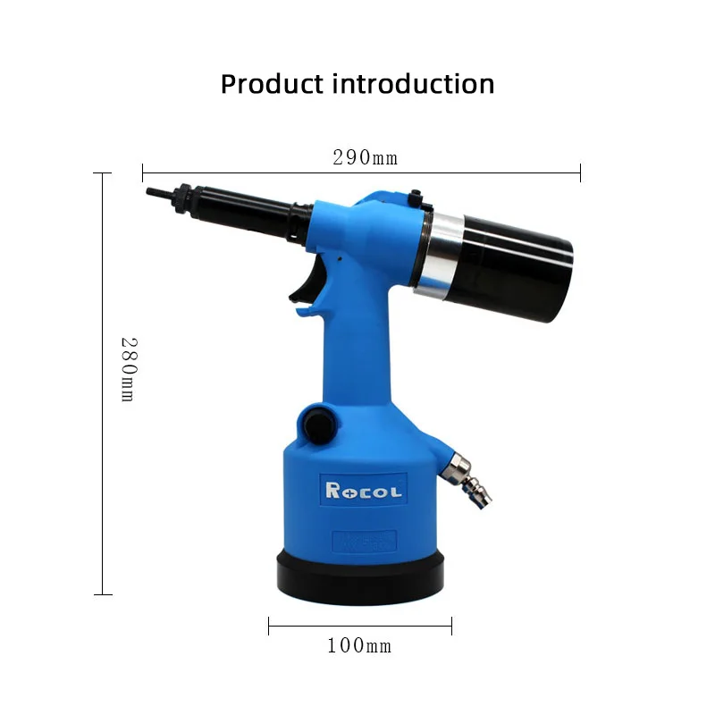 Pistola remachadora de tuercas neumáticas, herramienta de remachado Industrial de aire potente totalmente automática, pistola de tuercas de acero inoxidable, M3-M12 hidráulica de mano