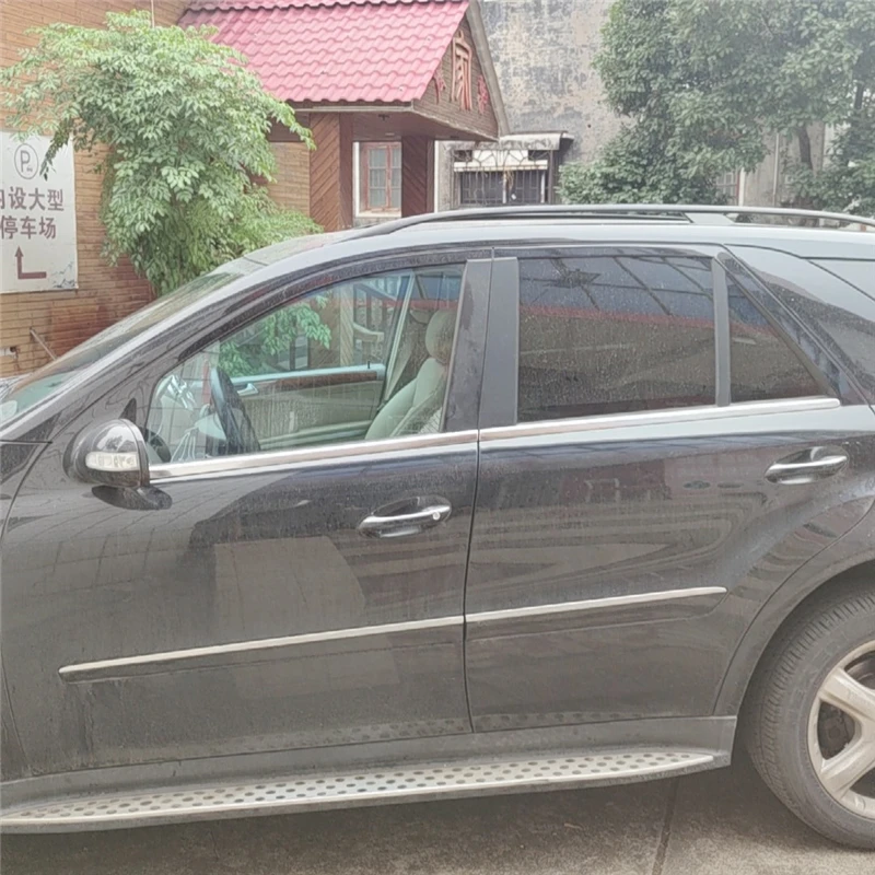 WELKINRY Do Mercedes Benz Klasy M ML W164 2. generacji 2006-2011, nierdzewna stal, listwa ozdobna dolna ramy okna drzwi samochodu