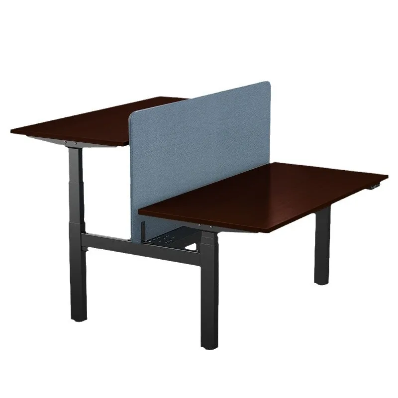 

Double station electric lifting table row, office staff table, company modern two pairs of manual seats