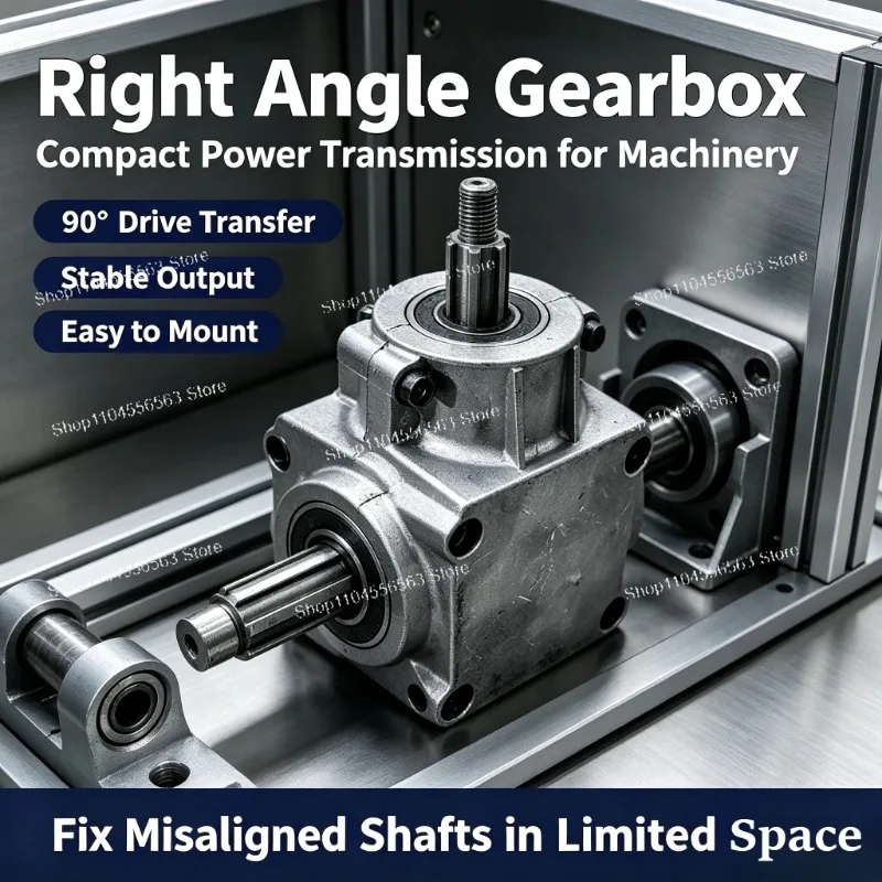 1:1.25 Ratio Right Angle Commutation Gearbox, 90 Degree Steering Gear, Right Angle Guide Box for Power Transmission