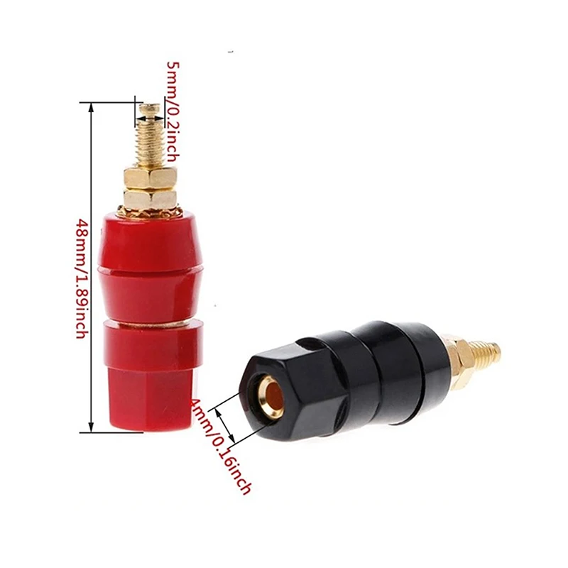 1pair(black+red) Terminals Red Black Connector Amplifier Terminal Binding Post Banana Speaker Plug Jack Adapter Socket