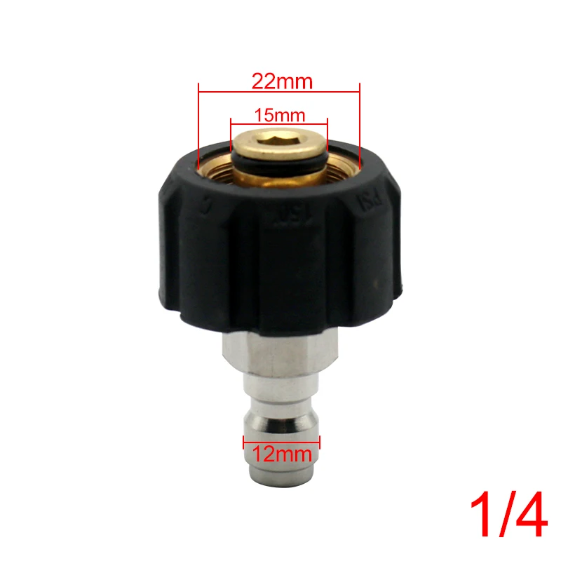 1Pc 1/4 3/8 Inch Quick Disconnect Man Om M22 14 15 Vrouwelijke Adapter Voor Hogedrukreiniger Sneeuw Foam Lance auto Accessoires