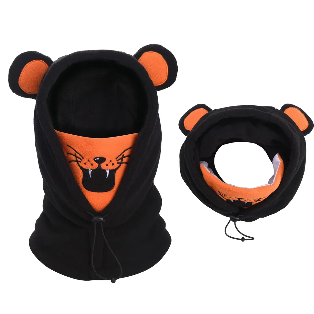 3-13Y Children's Winter Thermal Cycling Hat, Balaclava, Pullover Hat, Thin Fleece Cold-Resistant Hat, Cross-Border Exclusive