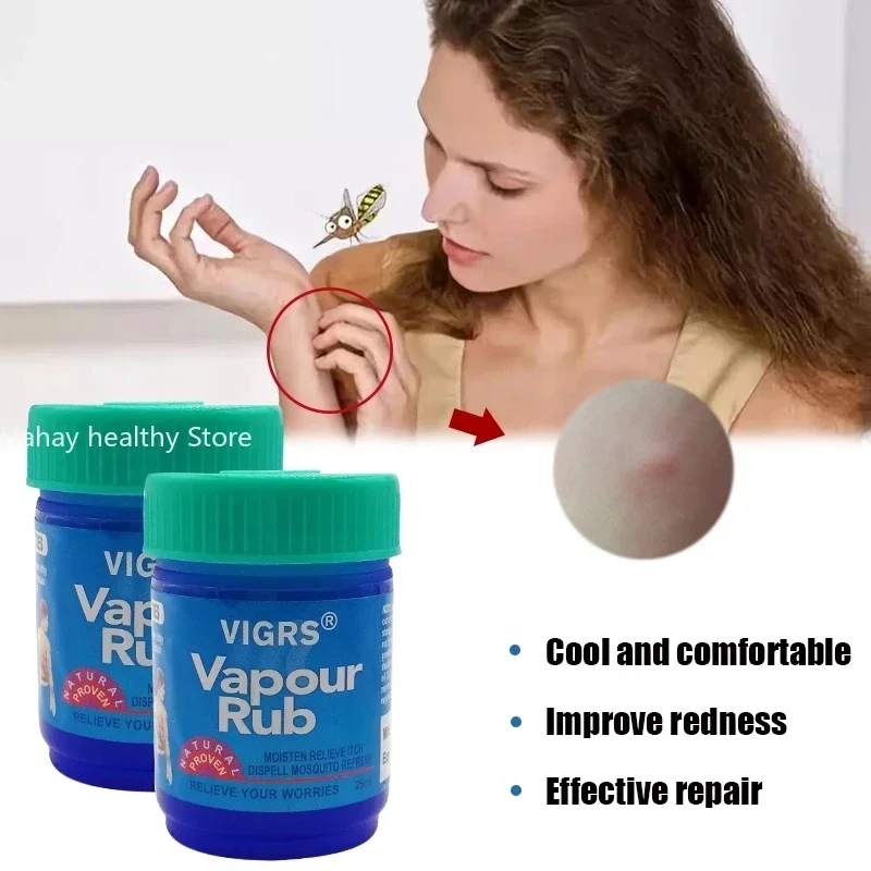 Vapour Rub-Pommade rafraîchissante blanche, anti-moustique, sauna, maux de dents, maux d'estomac, vertiges, huile essentielle, baume du tigre