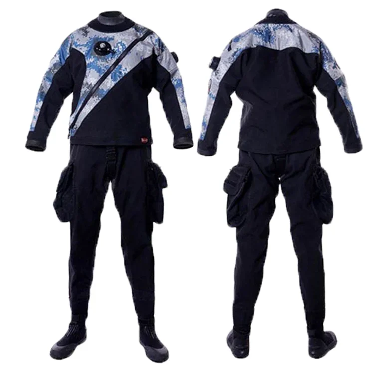 OEM 3-Layer Waterproof Fabric Latex Dry Suit Unisex Kayaking with Plus Size Neck and Sleeves Drysuit Style