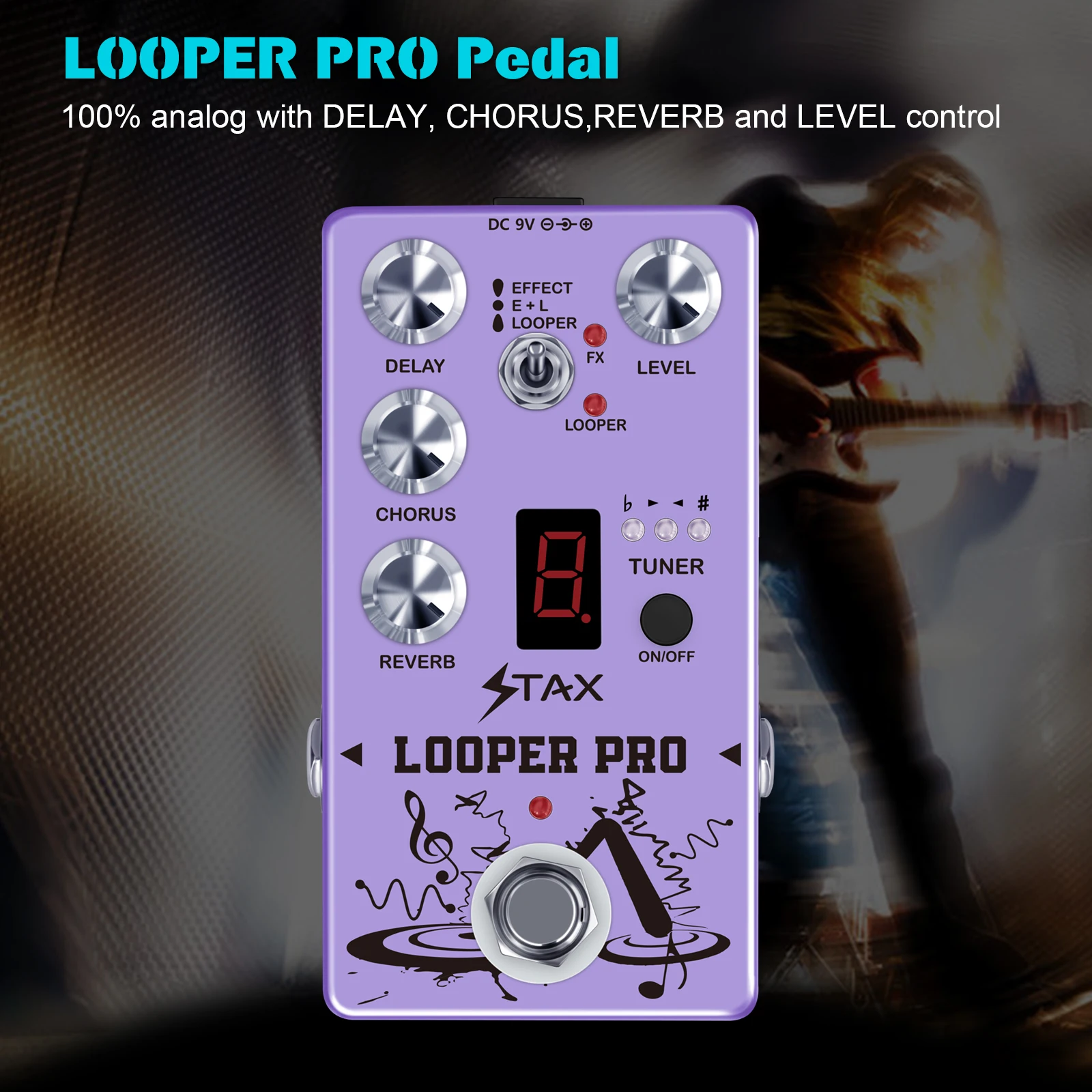 

Stax RE-05 Looper Pro with Delay Chorus Reverb, Tuner Effect for Bass Guitar, Multi-Effect Pedal, Ture Bypass Metal Shell