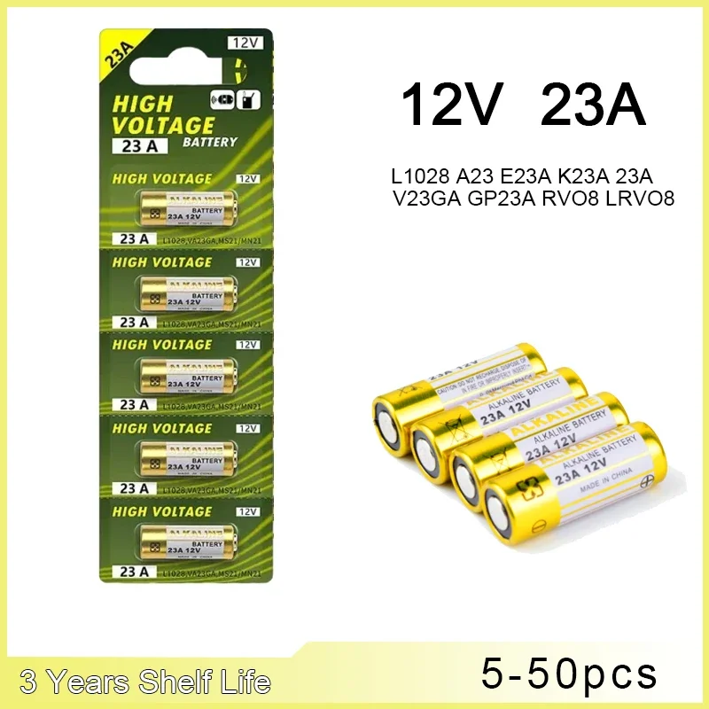 5-50pcs A23 MN21 23GA V23GA 12V Alkaline Dry Battery For Remote Control Toy Calculator A23S E23A EL12 Long Lasting Battery Pack