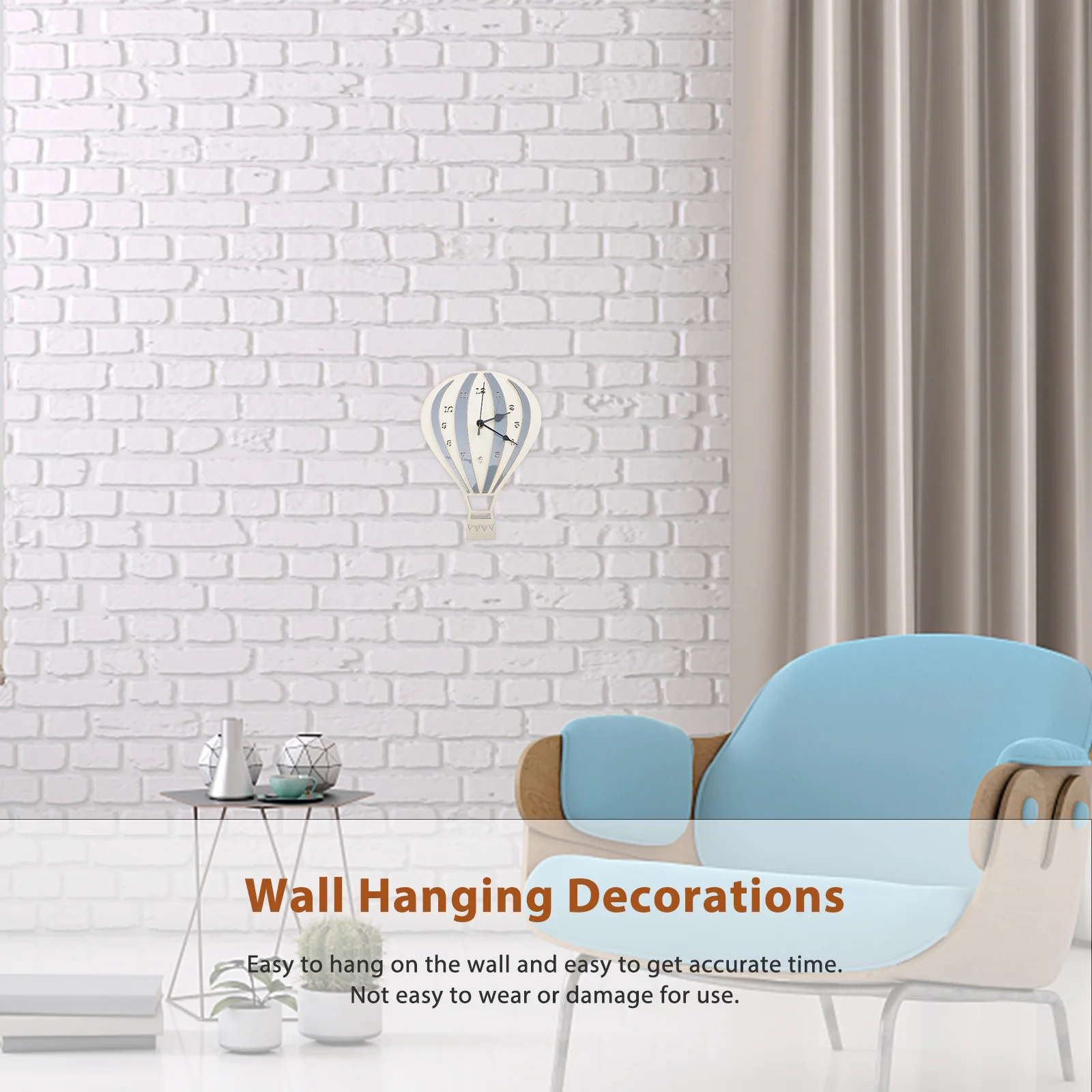 

Silent Hot Air Balloon Wall Clock Bedroom Decoration Mute Hanging Clock Room Decorative Premium Timepiece Home