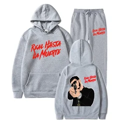 Ensemble de sweats à capuche College Anime pour hommes et femmes, sweat-shirt décontracté, vêtements à la mode, Real Hasta La Muerte, nouveau, 2 pièces, Anuel AA